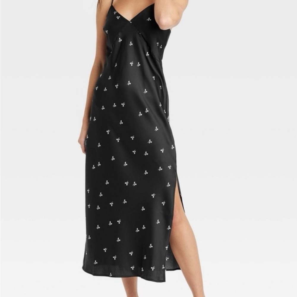 midi v-neck slip dress, a new day